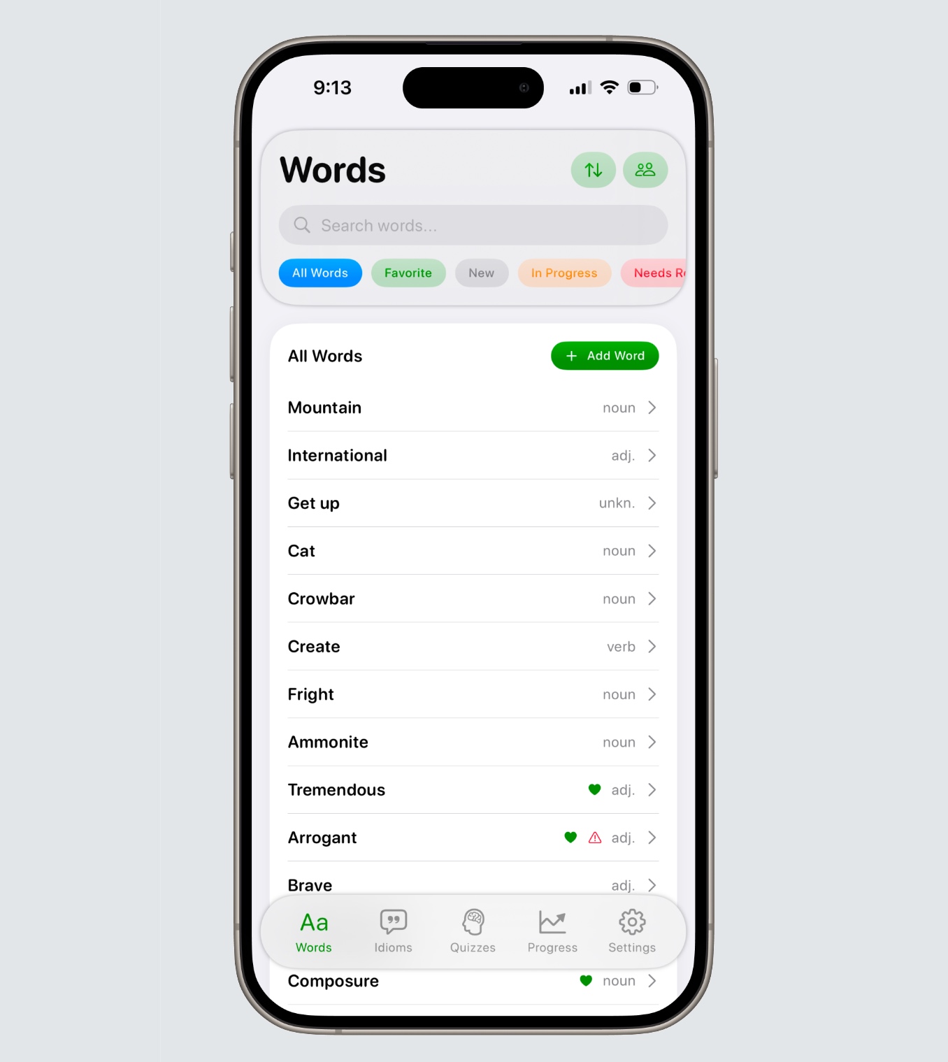 iOS Main Screen