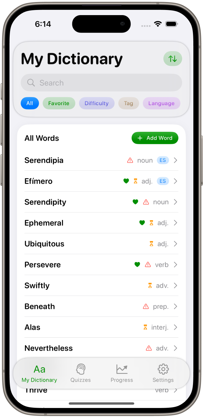 iOS Main Screen