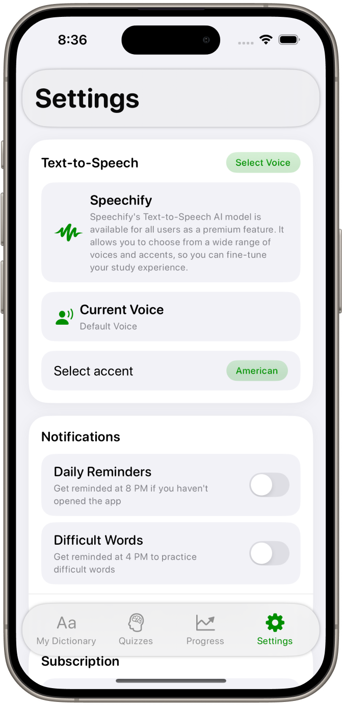 Settings & Customization