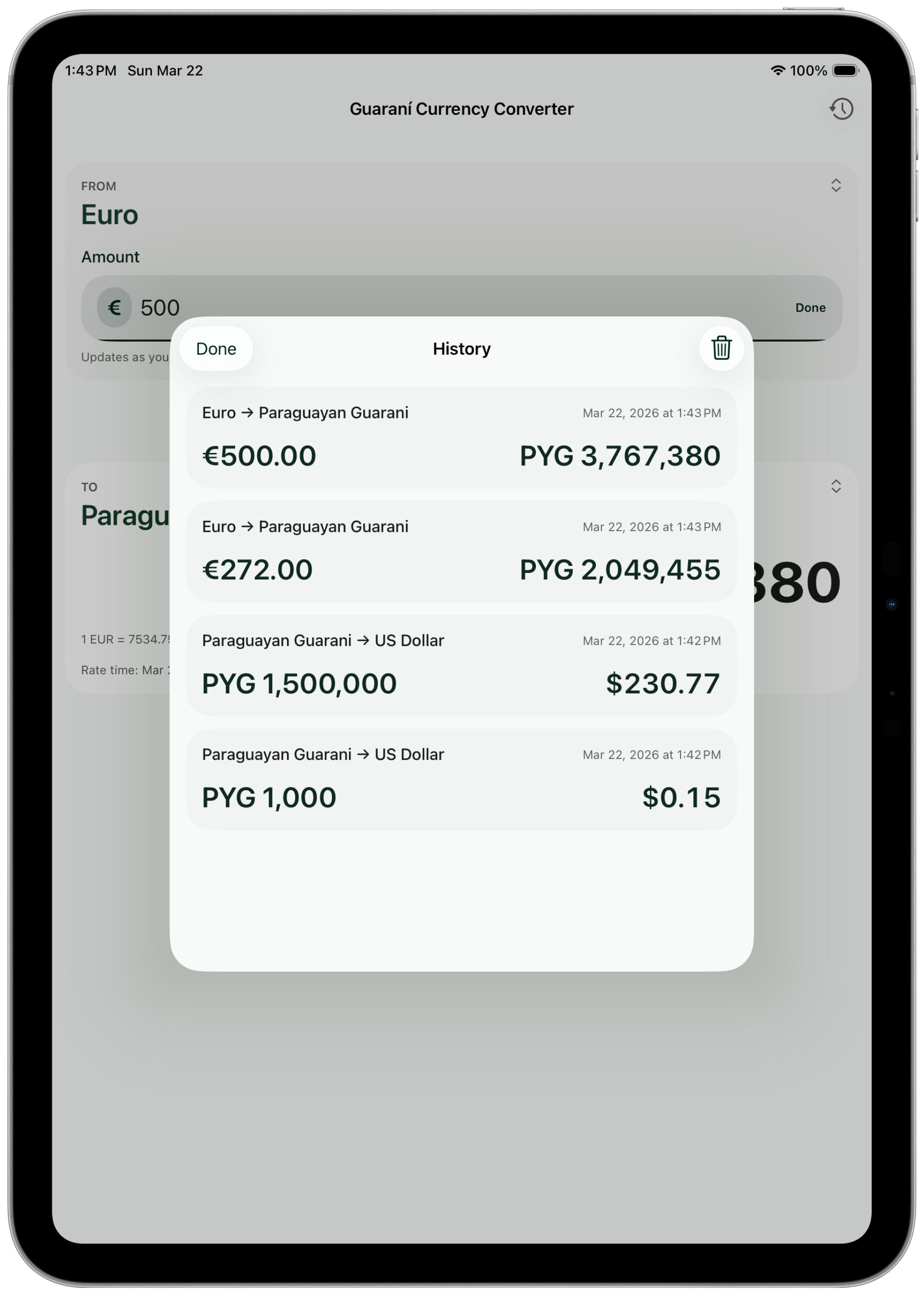 Secondary screen on iPad.